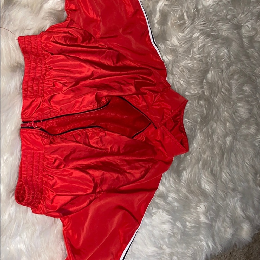 Red cropped jacket